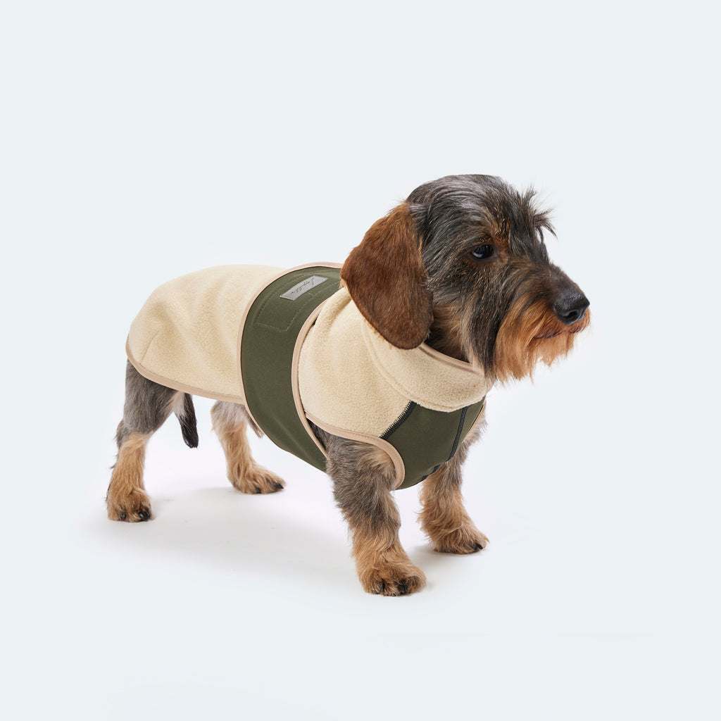 amazon hundemantel für kleine hunde Fleece Hundemantel kleine Hunde in beige-oliv