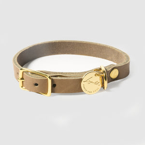 Hundehalsband Fettleder Taupe-Gold 22-28cm  - von Leopold's kaufen bei leopolds-finest [Taupe-Gold]