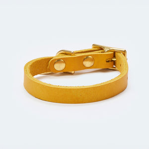 Hundehalsband Fettleder Gelb-Gold 22-28cm  - von Leopold's kaufen bei leopolds-finest