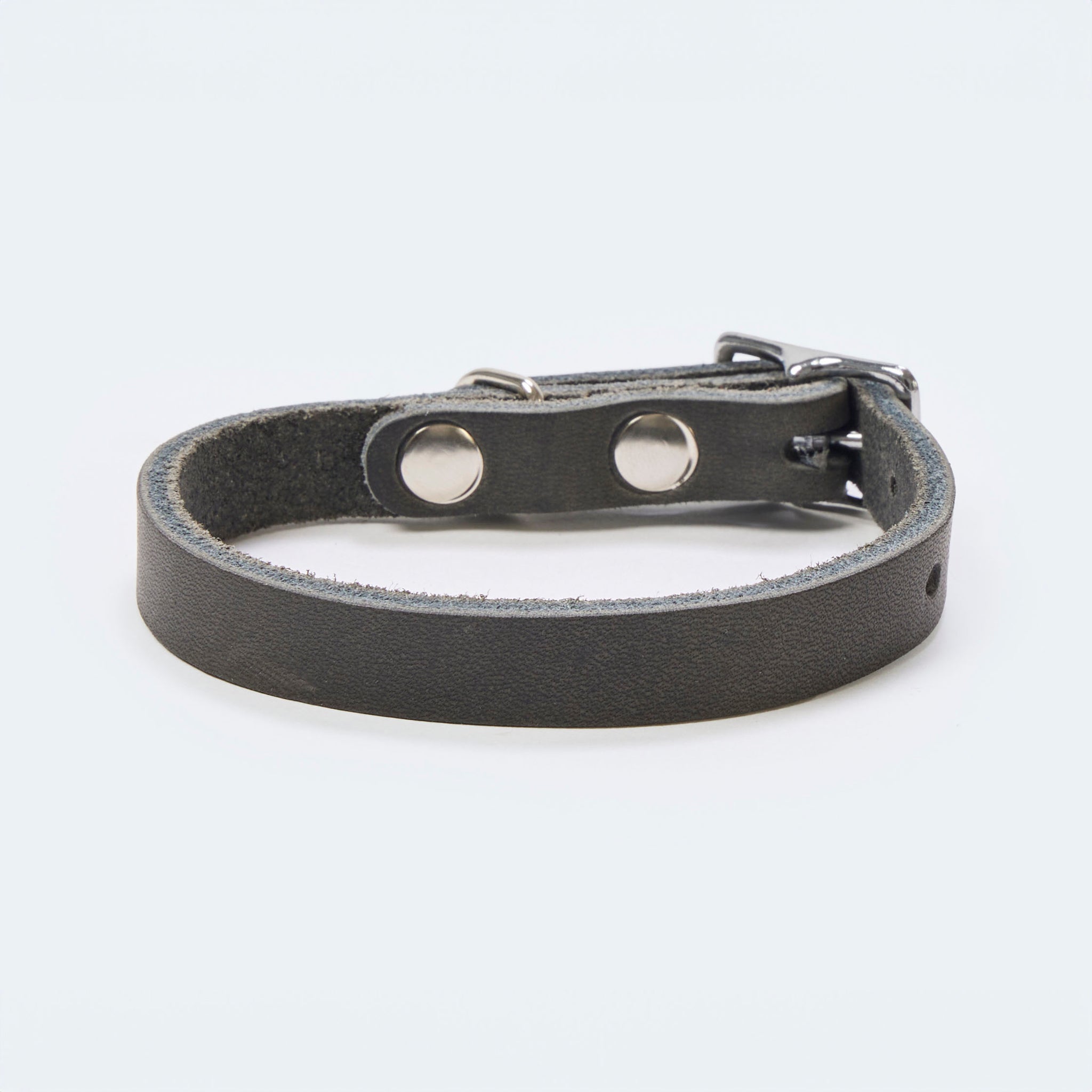 Hundehalsband Fettleder Dunkelgrau-Silber / 22-28cm - von Leopold's kaufen bei leopolds-finest [Dunkelgrau-Silber]