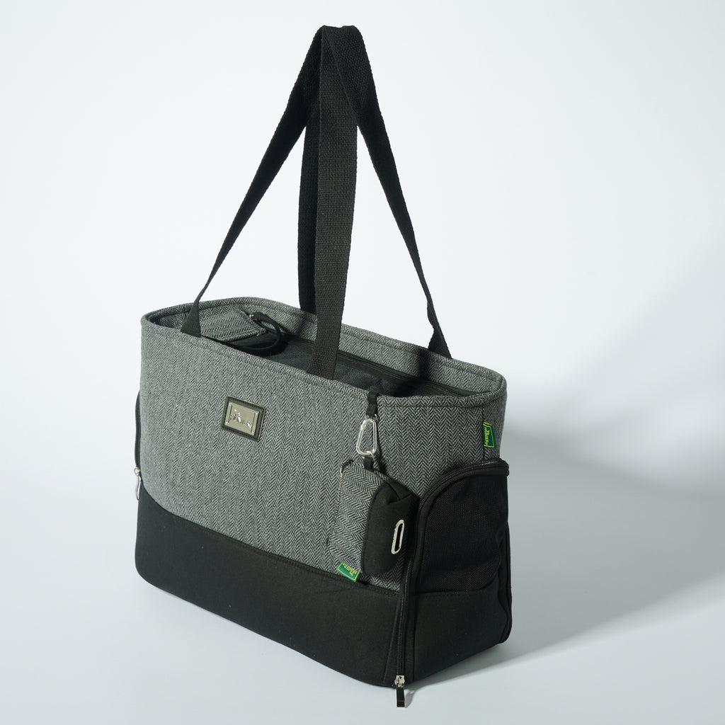 PetsHome Hundetragetasche, Haustier-Tragetasche, Faltbar, Wasserdicht, Premium-Nylon, Für Haustiere, Reisen, Tragbare Tasche Für Katzen Und Kleine Hunde, Zuhause/Outdoor, Mittelgroß, Schwarz