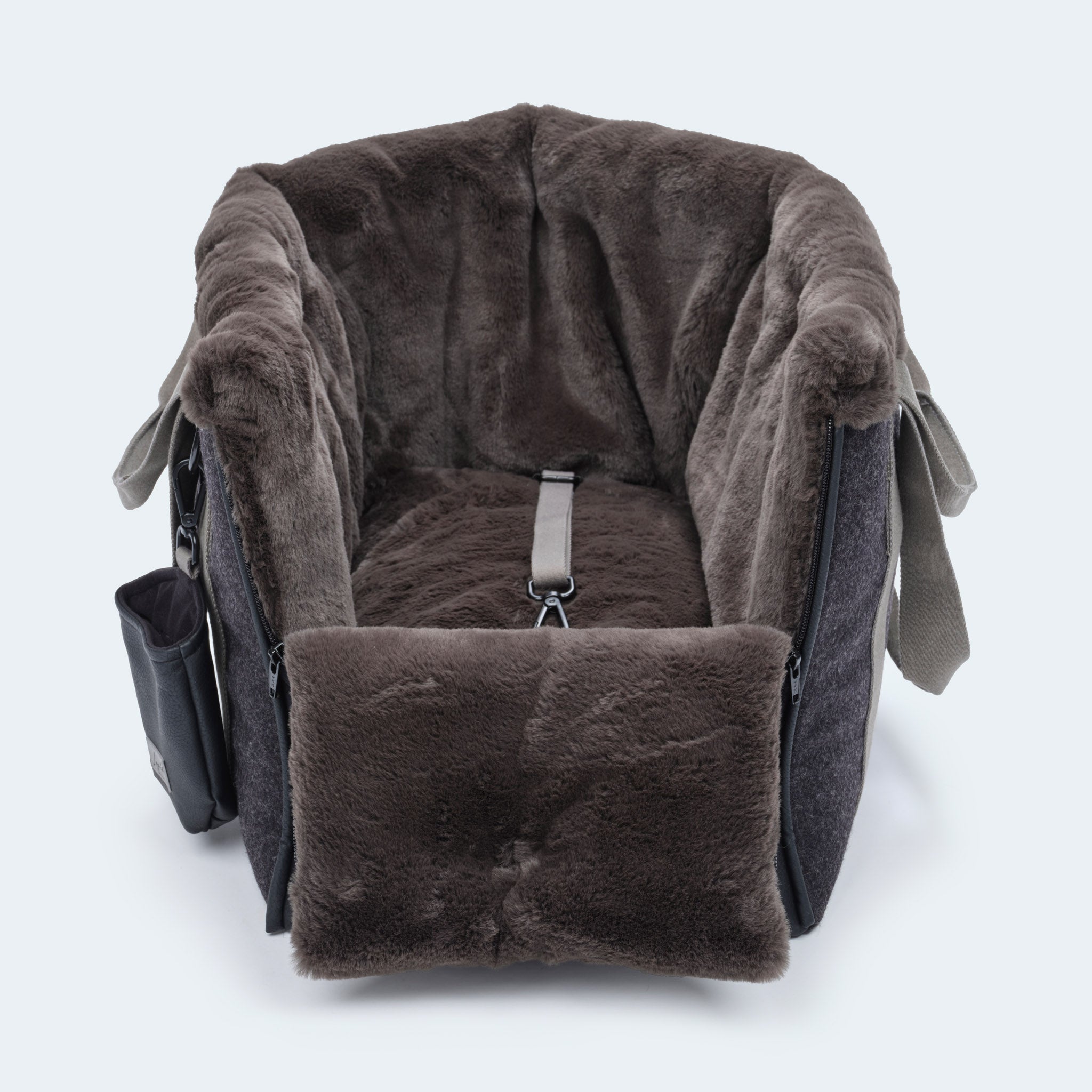 Hundetasche CosyBag Kitzbühel aus Loden mit Webpelz und integrierter Sicherungsleine