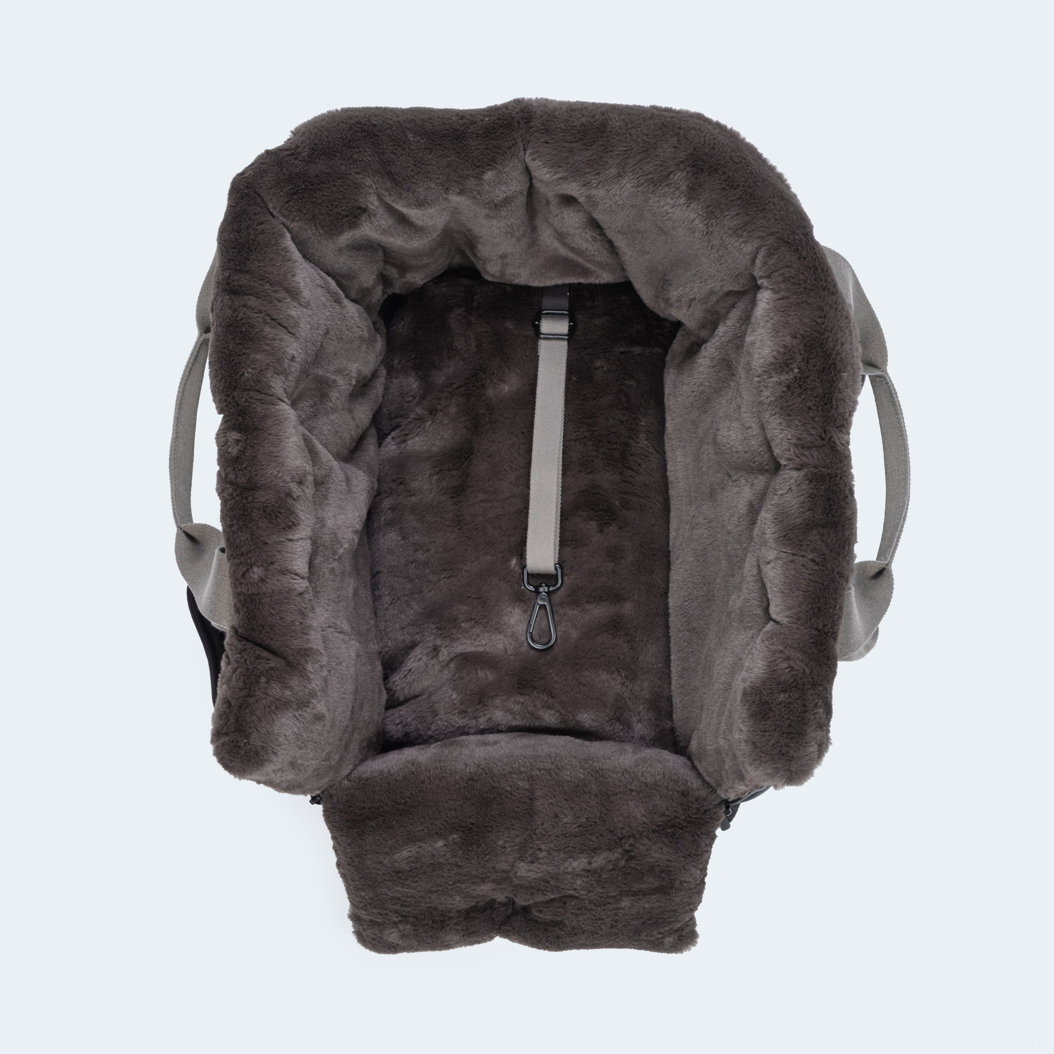 Hundetasche CosyBag Kitzbühel mit weichem Webpelz in anthrazit