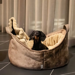 leopolds finest hundebett reisebett velvet sand