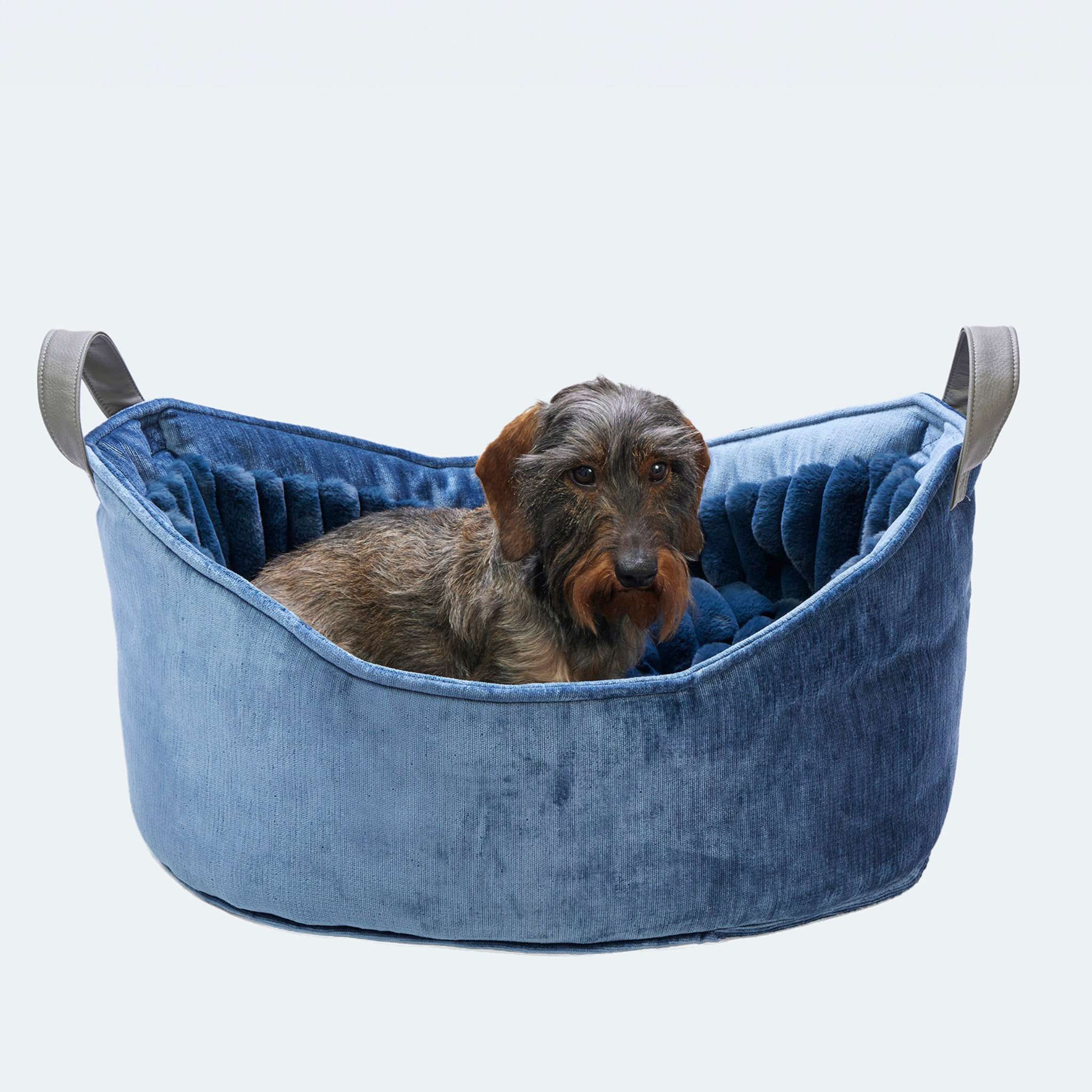 leopolds finest hundebett reisebett velvet denim [denim]