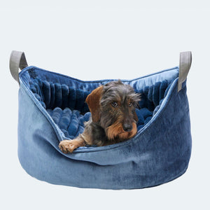 leopolds finest hundebett reisebett velvet denim [denim]