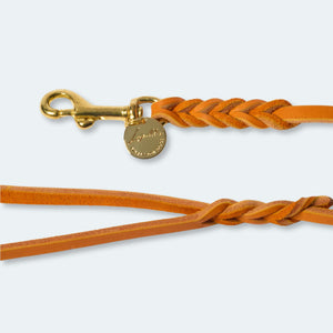 Leichte Hundeleine Fettleder Orange Gold - von Leopold's kaufen bei leopolds-finest