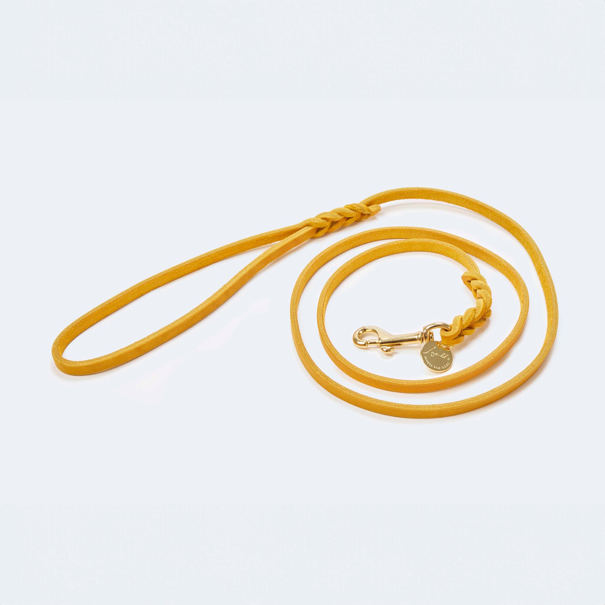 Leichte Hundeleine Fettleder Gelb Gold - von Leopold's kaufen bei leopolds-finest [Gelb-Gold]