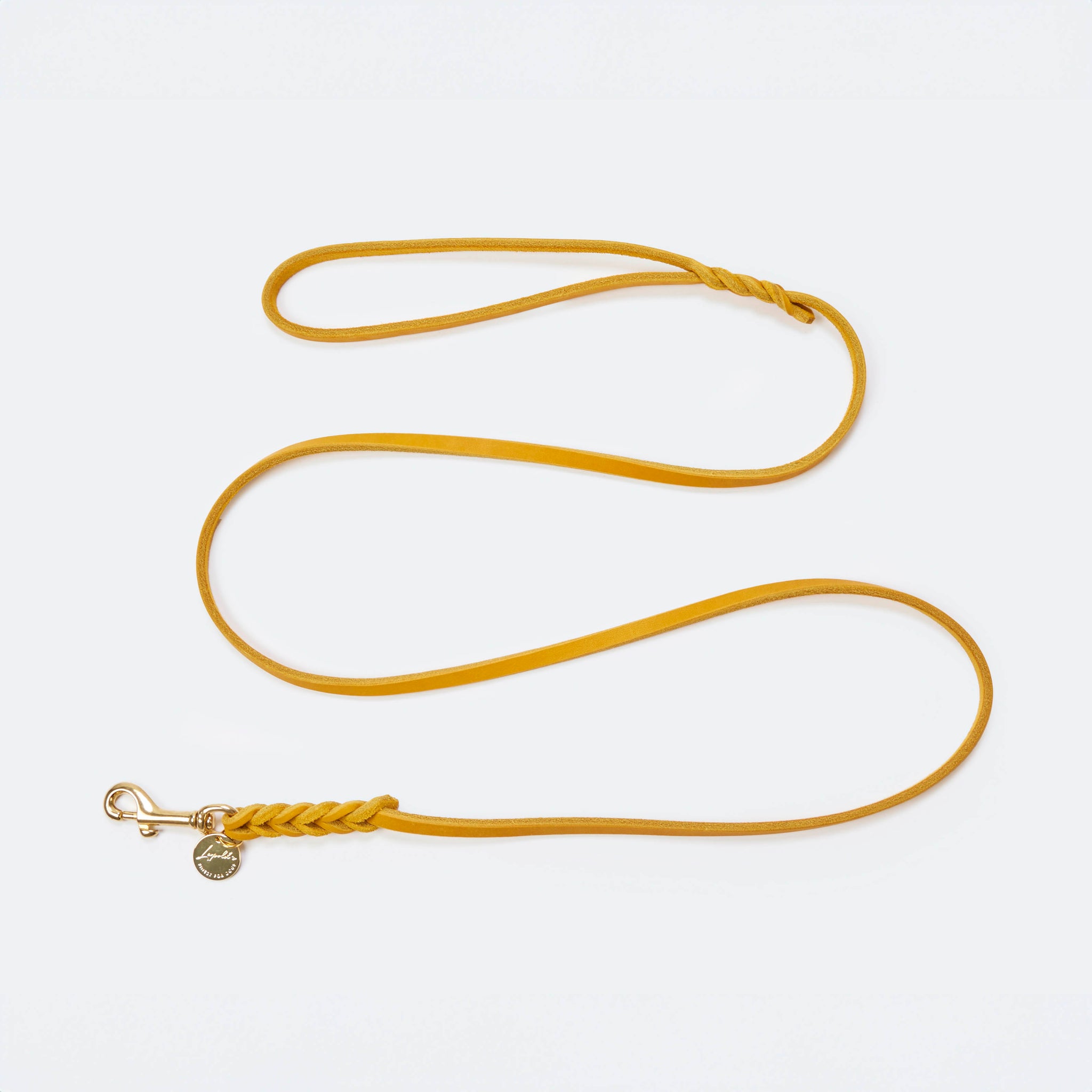 Leichte Hundeleine Fettleder Gelb-Gold Gelb-Gold   - von Leopold's kaufen bei leopolds-finest [Gelb-Gold]