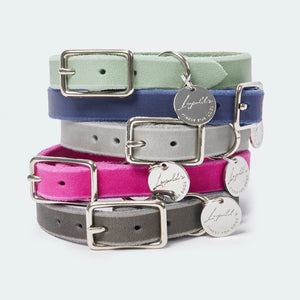 Rounded fat leather collar for dachshunds and small dogs