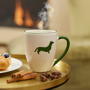 Gmundner x Leopold's Collection: Hand-painted ceramic mug with dachshund motif