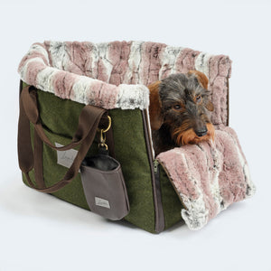 Hundetasche München aus Loden für Dackel und kleine Hunde grün