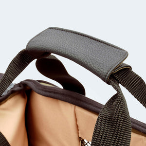 Fahrradtasche für Hunde in oliv Detail Tragegriff