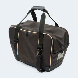 Fahrradtasche für Hunde in schwarz alles geschlossen.