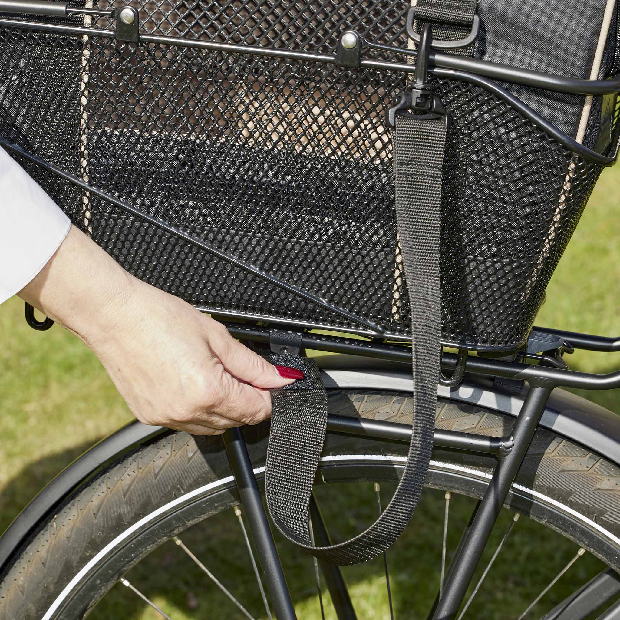 fahrradtasche befestigung Ersatz-Fixiergurt für Fahrrad Hundetasche in schwarz