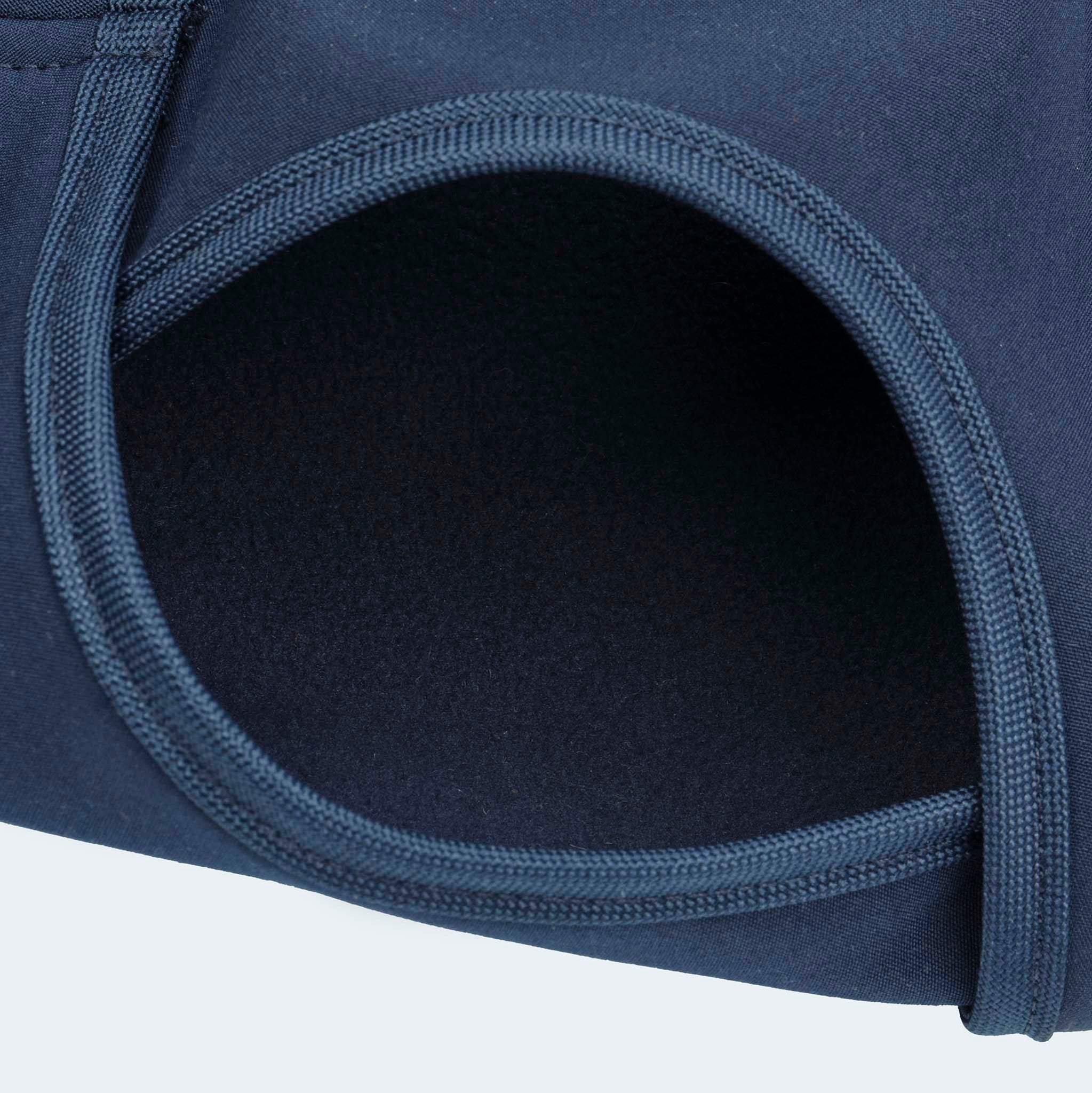 Leopold's Finest | Hunde Softshellmantel in dunkelblau detaillierte Ansicht für Dackel und kleine Hunde