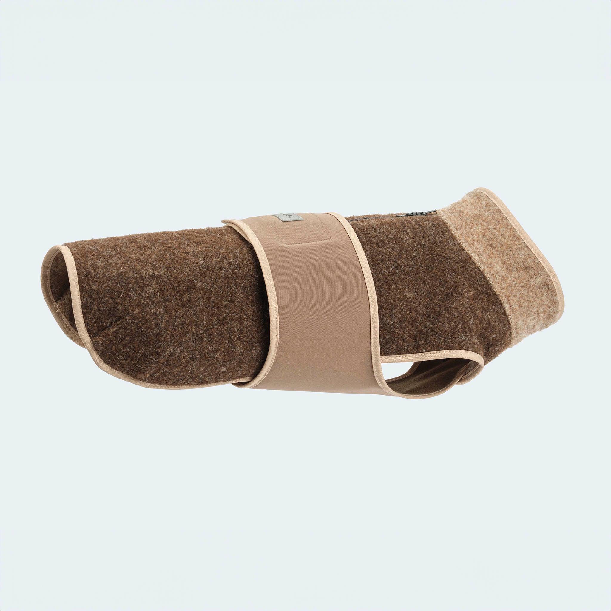 Leopold's Finest | Lodenmantel mit Softshellbrustlatz in braun für Dackel und kleine Hunde