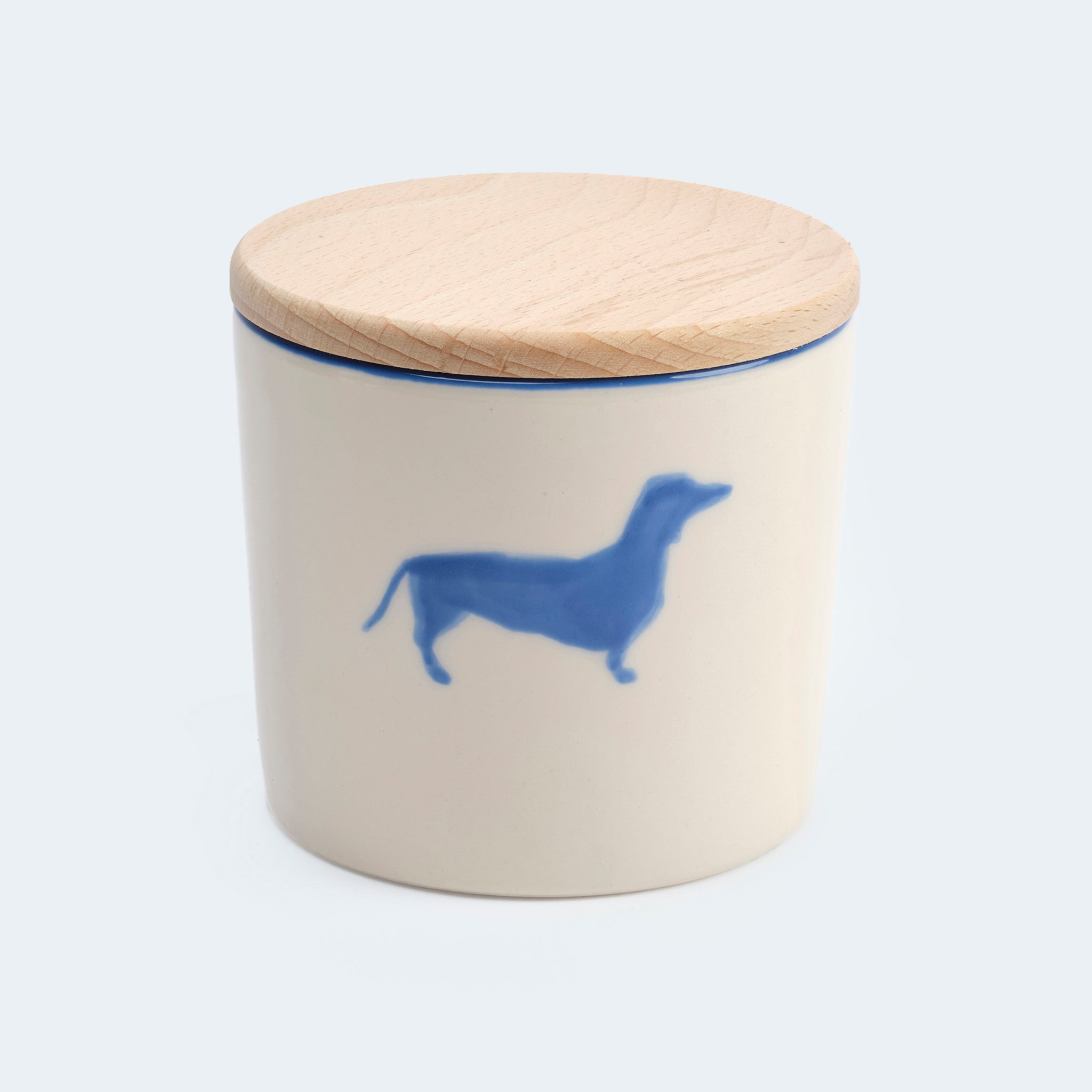 Leopolds Finest Gmundner Leckerlidose mit Holzdeckel in Blau