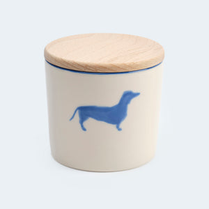 Leopolds Finest Gmundner Leckerlidose mit Holzdeckel in Blau
