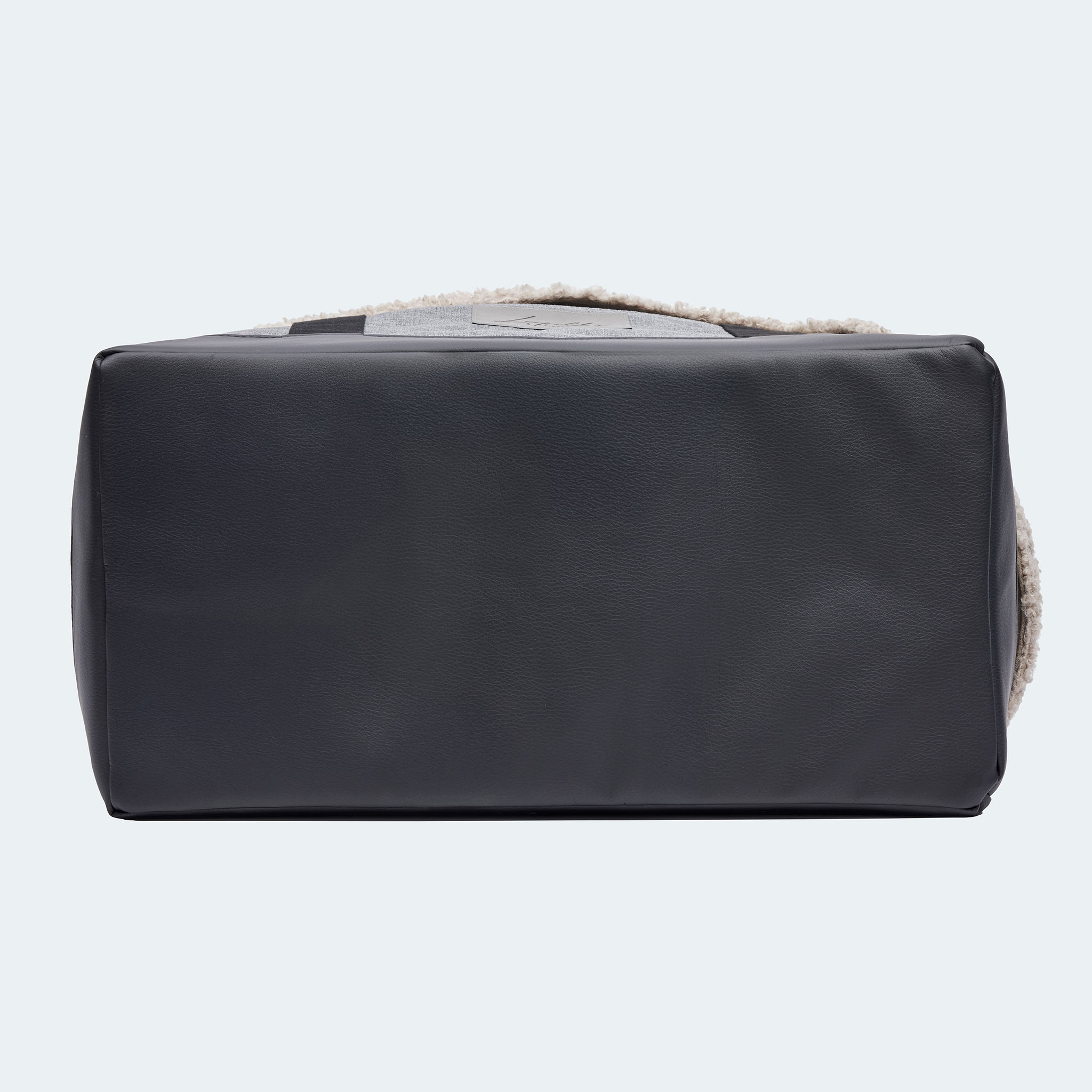 Hundetasche EasyLuxe für Dackel und kleine Hunde. Boden aus veganem Leder. [schwarz]