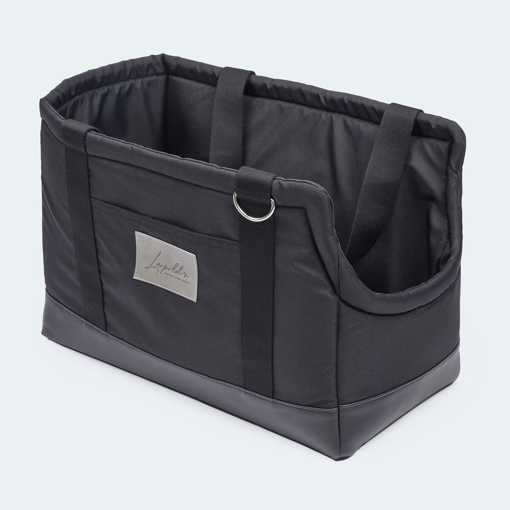Hundetasche EasyLuxe für Dackel und kleine Hunde ohne ausknöpfbares Curly-Innenfutter [schwarz]
