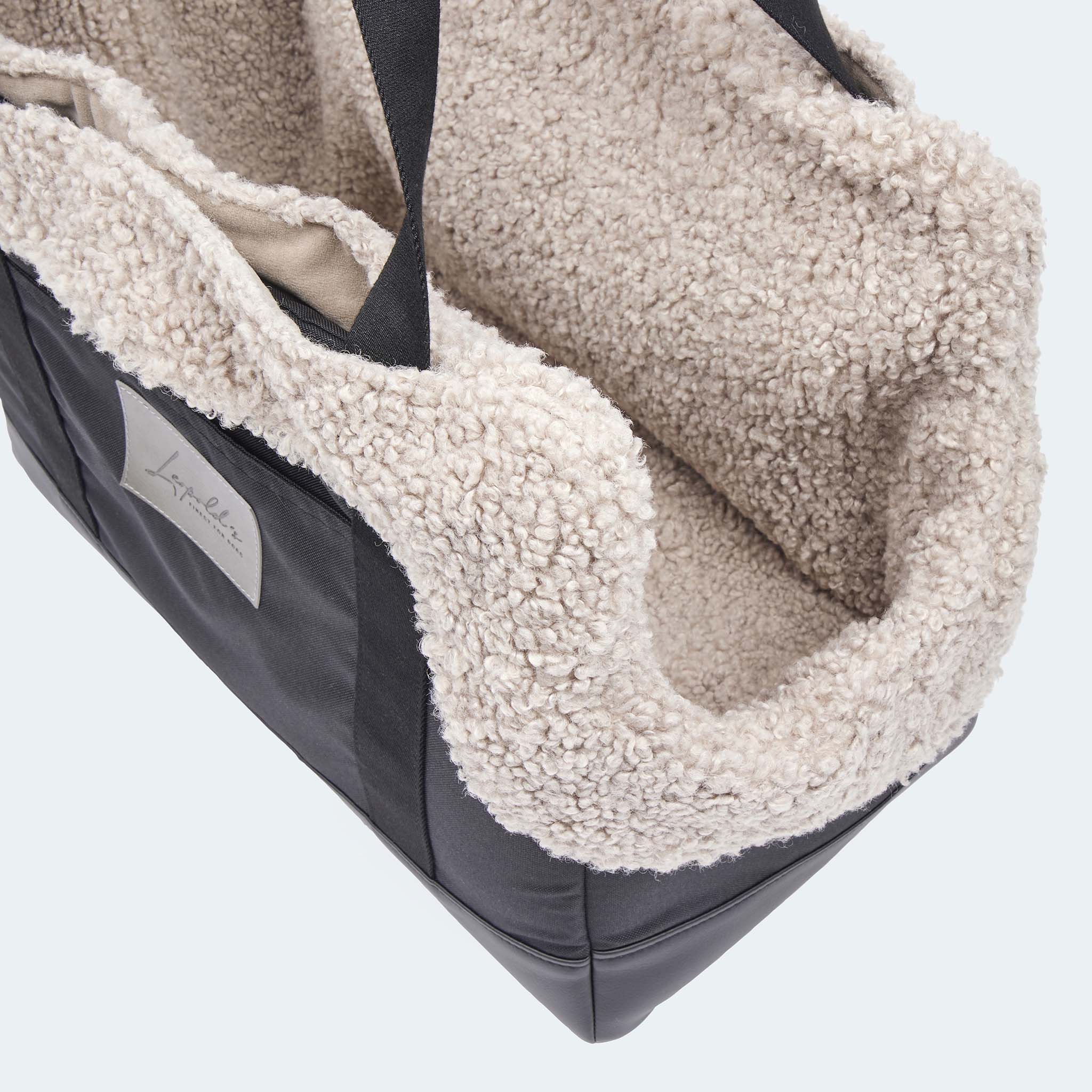 Hundetasche EasyLuxe Nahaufnahme ausknöpfbares Innenfutter [beige]