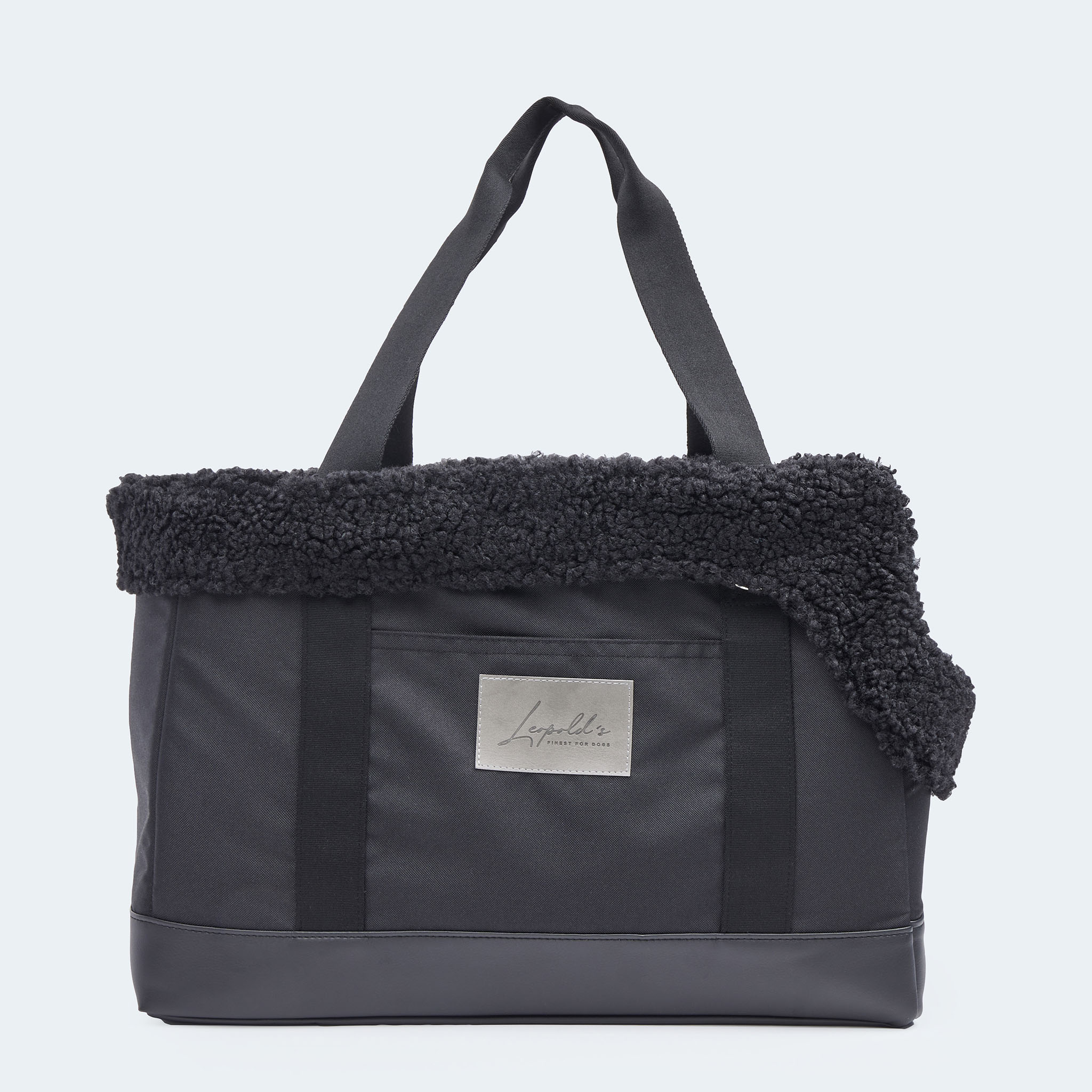 Hundetasche EasyLuxe für Dackel und kleine Hunde von der Seite [schwarz]