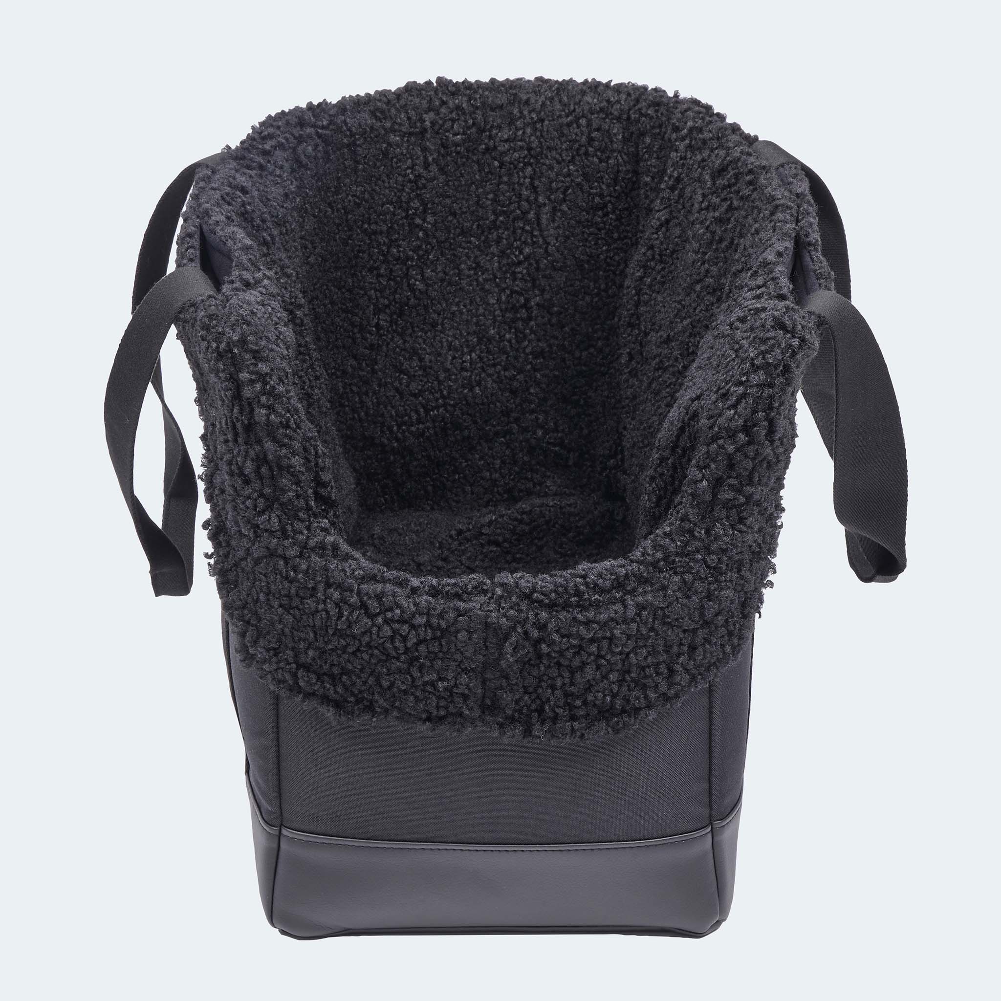 Hundetasche EasyLuxe für Dackel und kleine Hunde von vorne [schwarz]