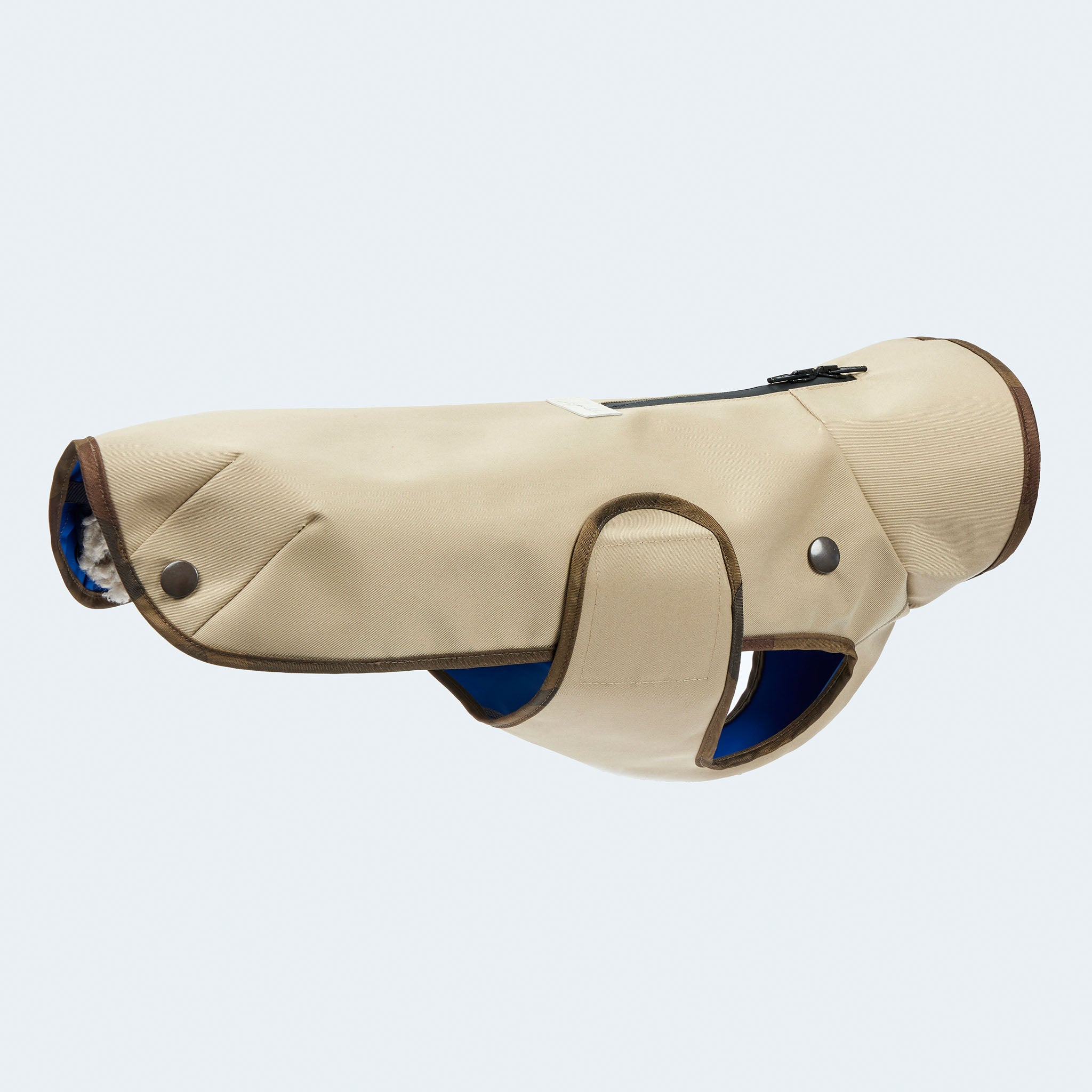 Leopold's Finest | Gefütterter
Hundewintermantel im Parka Stil in beige für Dackel und kleine Hunde
Seitenansicht