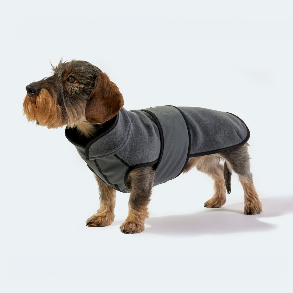 Animate Hundemantel Mit Fleece-Futter - Wasserdicht, Beige-blau Kariert