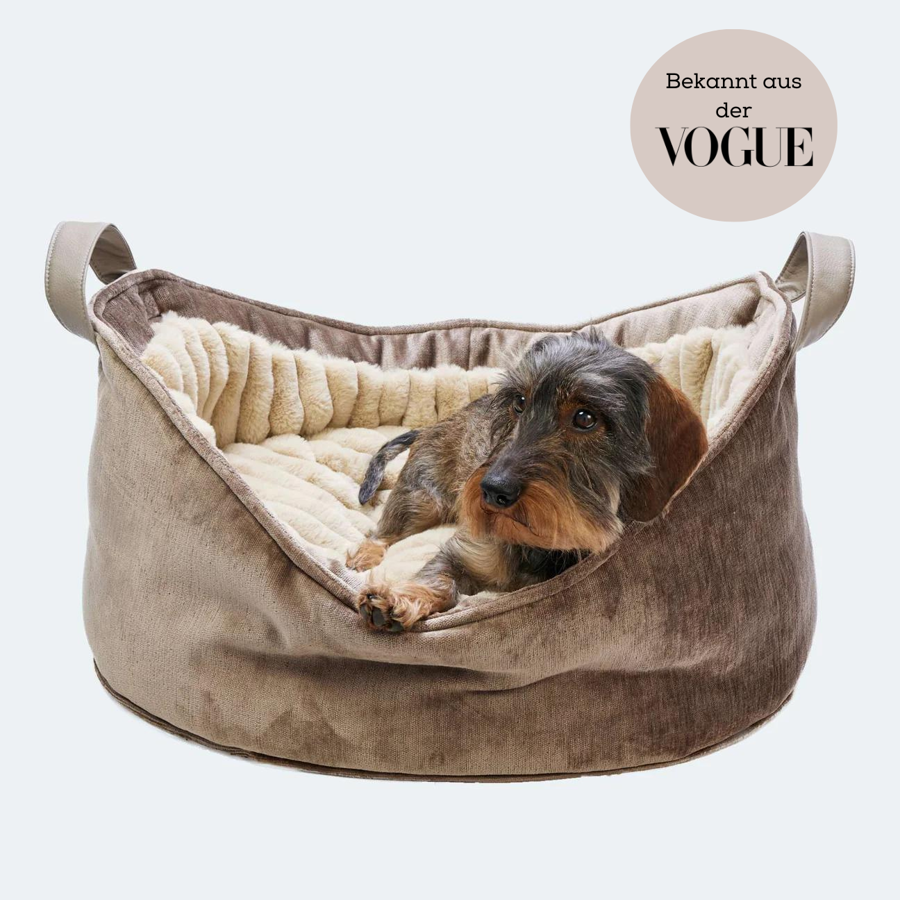 leopolds finest hundebett reisebett velvet sand [sand]